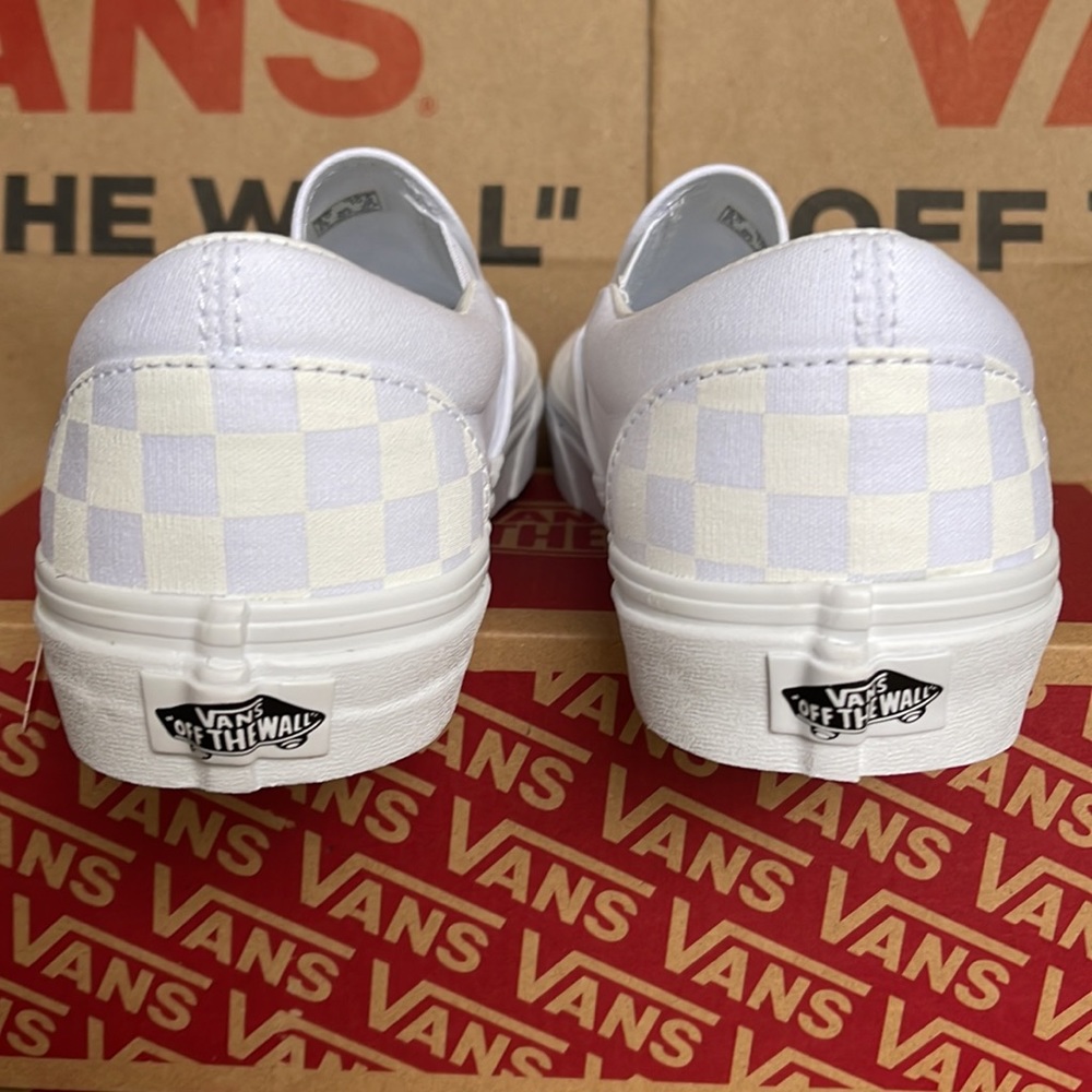 Vans Classic Men’s Slip On Checkerboard True White/ True White sneakers - Picture 14 of 16